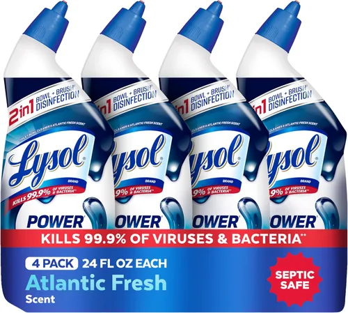 Miniatura 11 de Lysol Limpiador de inodoro, suministros de limpieza de baño de máxima resistencia, limpiador de taza de inodoro en gel adherente, esencial