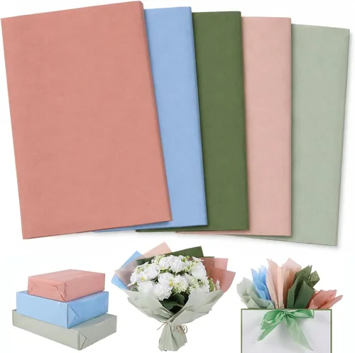 120 hojas de papel de seda de regalo de la serie Morandi para bolsas de regalo, 20 x 14 pulgadas, verde salvia, verde oscuro, canela, azul claro,