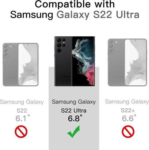 Miniatura 2 de JETech Funda para Samsung Galaxy S22 Ultra 5G de 6.8 pulgadas, no amarillenta a prueba de golpes, funda protectora para teléfono, parte trasera