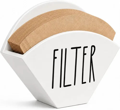 Miniatura 8 de Soporte de filtro de café de madera, organizador de almacenamiento de filtro de cono de granja, dispensador de decoración de estación y barra