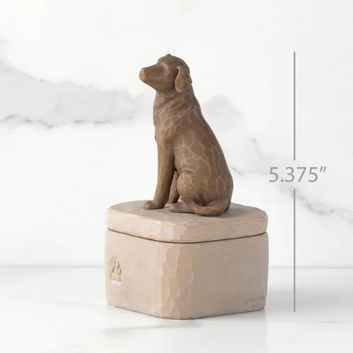Miniatura 3 de Willow Tree Love my Dog (oscuro), caja de recuerdo esculpida pintada a mano