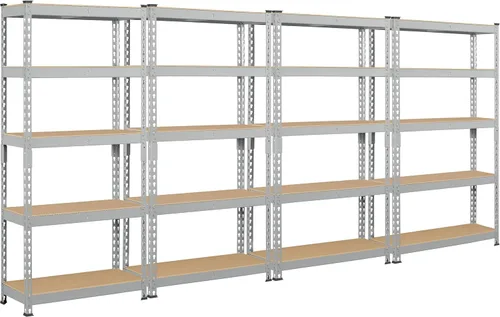 Miniatura 16 de Topeakmart 4 estantes utilitarios de 5 niveles, estantes de almacenamiento de metal, estantería de garaje, estantes de almacenamiento ajustables