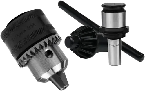 Miniatura 12 de ZAC Adaptador de Portabrocas de Taladro GT12, Compatible con Máquina Roscadora Eléctrica M16R, Metal, Incluye Llave de Portabrocas, Adaptador