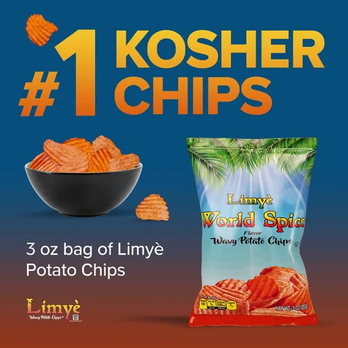 Miniatura 4 de Limyé Papas fritas, sabor a especias mundiales, certificado Kosher, sin alérgenos, sin OMG, sin gluten, papas fritas veganas, 3 onzas (4P)