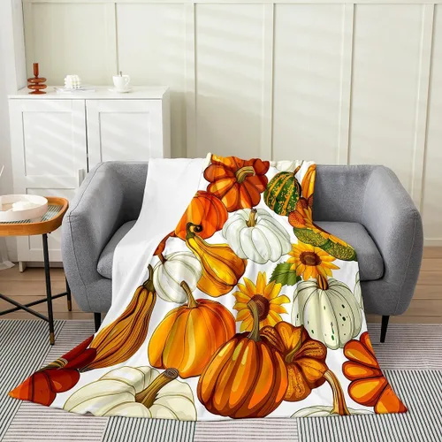 Miniatura 13 de Bonita manta de franela de vellón de pavo para cosecha, manta de Acción de Gracias para cama, sofá, decoración de otoño, decoración de otoño, manta