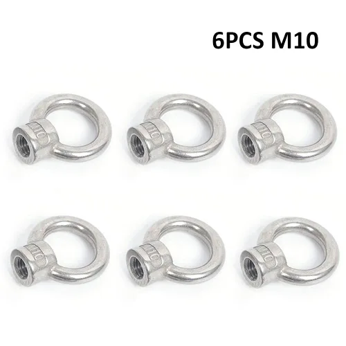 Miniatura 2 de Lependor M6 - Tuerca de ojo de elevación en forma de anillo métrico 304 de acero inoxidable con rosca de ojo de elevación - 10 piezas M6