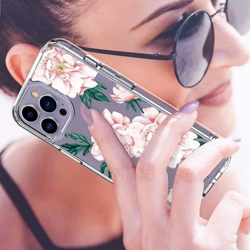 Miniatura 2 de LUHOURI Funda para iPhone 15 Pro Max con protector de pantalla, transparente de acrílico, diseños de moda para mujeres y niñas, funda protectora a