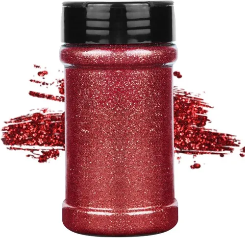 Miniatura 42 de TORC Purpurina fina roja de 1 libra y 16 onzas de purpurina en polvo para vasos, resina para manualidades, slime, cosméticos, pintura de uñas, Rojo