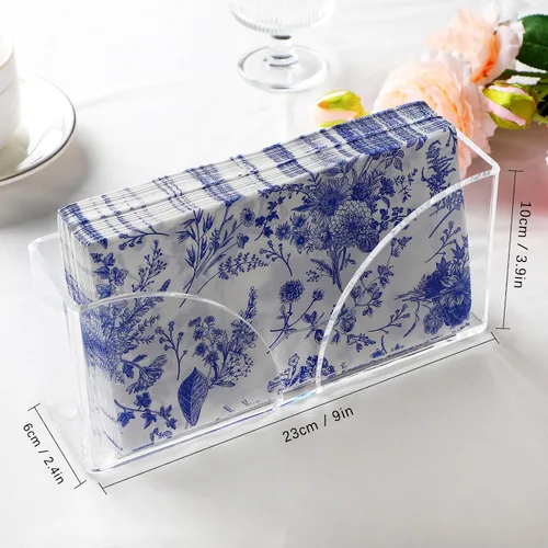 Miniatura 4 de Servilletero acrílico para toalla de invitados para mesa, soporte para toallas de invitados, soporte vertical transparente impermeable para mesa