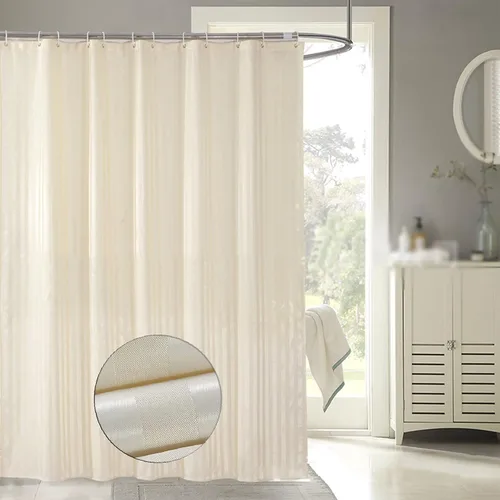 Miniatura 31 de DEARART Juego de cortinas de ducha negras de 60 pulgadas de ancho x 72 pulgadas de alto, cortinas de ducha de tela con ojales y ganchos, de secado