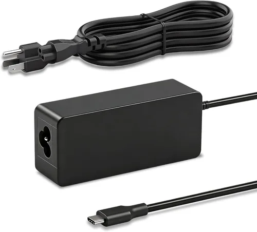 Cargador USB C de 45 W compatible con HP Dell Lenovo Acer Chromebook Asus Samsung Sony, cargador de carga rápida tipo C, adaptador de corriente AC