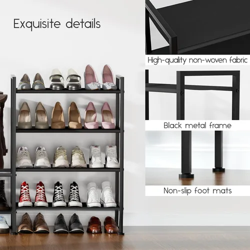 Miniatura 7 de Homsorout Zapatero organizador y almacenamiento – Zapatero de metal de 4 niveles con almacenamiento para botas y lateral cualquier combinación