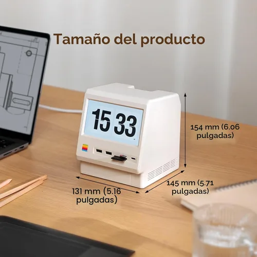 Miniatura 6 de Estación de acoplamiento Wokyis M5 Retro para Mac mini M4, pantalla HD de 5 pulgadas, carcasa SSD M.2 NVMe de 10 Gbps, lector SD/Micro SD 4.0