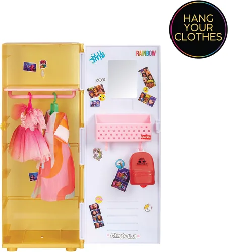 Miniatura 3 de Rainbow High Design & Style Locker Playset con estantes, perchas, accesorios y calcomanías, regalo de juguete para niños de 4 a 12 años en adelante