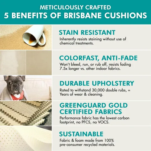 Miniatura 5 de Barnett Home Decor Brisbane - Almohadillas para silla de tapicería de tweed camel con lazos, relleno de espuma de látex, reversibles, fabricadas