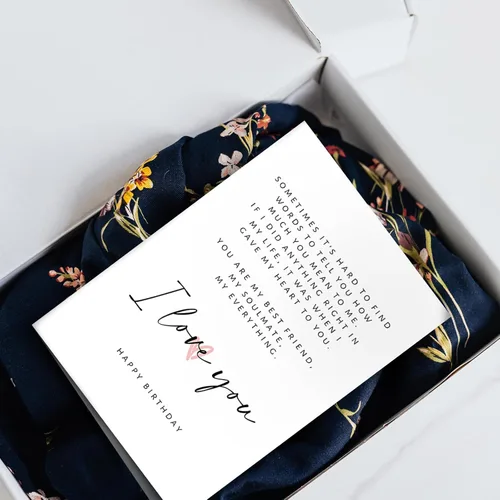 Miniatura 5 de SuperShunhu Tarjeta de poema de cumpleaños para él y ella, tarjeta de cumpleaños romántica para novio, novia, tarjeta de amor de feliz cumpleaños
