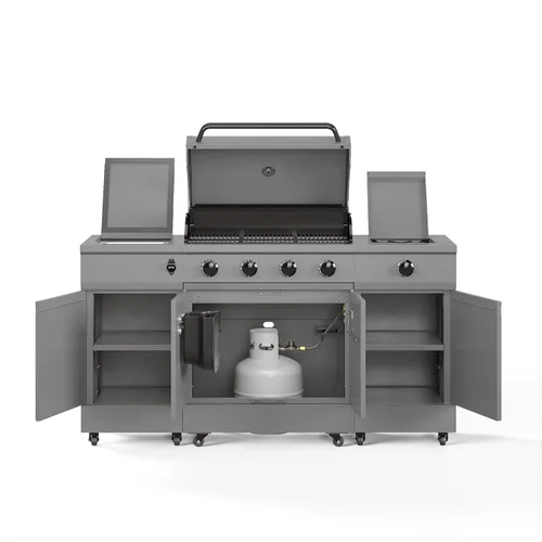 Miniatura 11 de Tytus Fresno - Parrilla de isla de propano o gas natural de 5 quemadores - Área de cocción de 864 pulgadas cuadradas, parrilla de 48,000 BTU