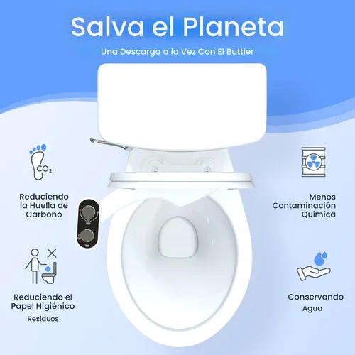 Miniatura 6 de CLEAR REAR Accesorio de bidé para asiento de inodoro - No eléctrico, boquilla doble autolimpiante, presión de agua ajustable, lavado trasero