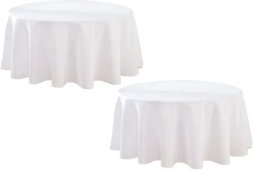 Miniatura 35 de Paquete de 2 Manteles Redondos de 120 Pulgadas de Carbón, Mantel de Poliéster Lavable para Uso en el Hogar, Fiestas, Bodas o Restaurantes.