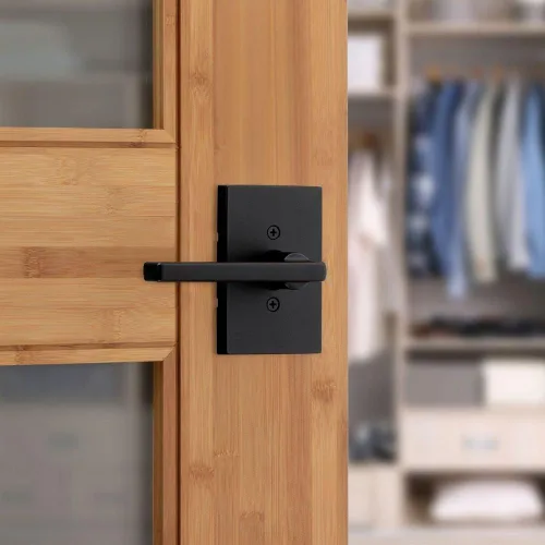 Miniatura 10 de Kwikset Halifax Manija de puerta falsa, palanca de una cara para armarios, puertas dobles francesas y despensa, palanca interior reversible