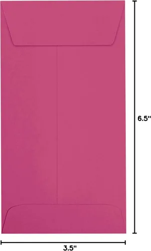 Miniatura 3 de LUXPaper #7 Sobres para monedas, despegar y prensar, 3 1/2 pulgadas x 6 1/2 pulgadas, rosa magenta, texto de 80 libras, 500