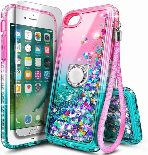 Miniatura 58 de NGB Diseñada para Funda de Teléfono iPhone 11, Morado/Azul Funda Bonita con Purpurina Líquida Brillante para Mujeres Niñas Niños con Protector