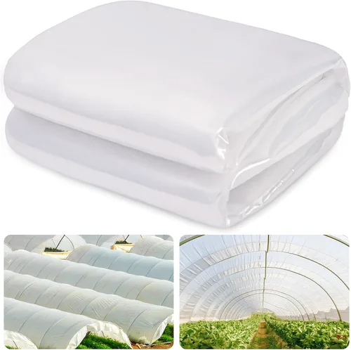 Miniatura 10 de Láminas de plástico transparente para invernaderos de 6 mil, película de plástico transparente para invernaderos, película de polietileno resistente