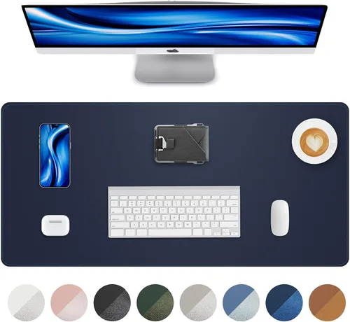 Miniatura 62 de Tapete protector para escritorio y mouse, antideslizante, de piel sintética, tapete impermeable de escritura para laptop, para oficina y hogar