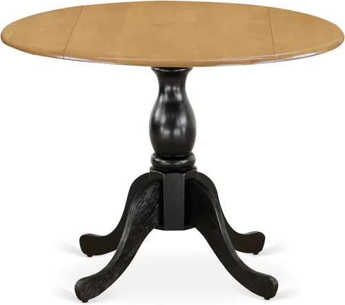 Miniatura 17 de East West Furniture DST-BCH-TP Dublin Mesa de comedor – una mesa redonda de madera maciza con base de gota y pedestal, 42 x 42 pulgadas, negro