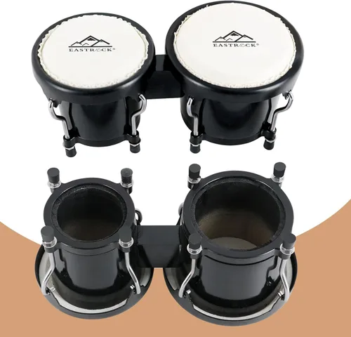 Miniatura 7 de EASTROCK Bongo - Juego de bongos de 4 y 5 pulgadas para adultos, principiantes, profesionales, instrumentos de percusión de madera ajustable