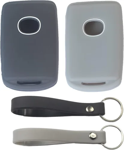 Miniatura 10 de 2 fundas para llavero de 3/4 botones compatibles con Mazda, Negro con blanco y negro con azul, Pequeño