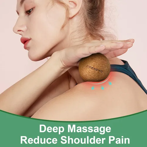 Miniatura 5 de COENGWO Bola de lacrosse de corcho, bola de terapia de tensión muscular de tejido profundo para terapia de punto de activación, dolor muscular
