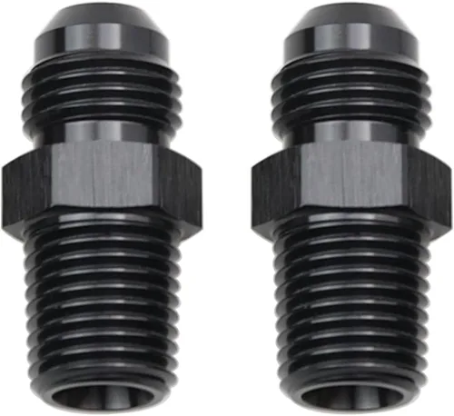 Miniatura 46 de Adaptador de tubo de manguera de combustible de aluminio recto 16AN acampanado a 3/4" NPT macho Unión de rosca negro