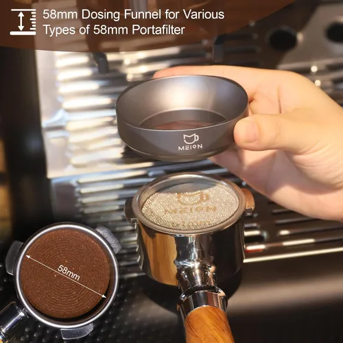 Miniatura 8 de MEION Embudo dosificador, embudo dosificador magnético para café, herramientas de expreso, accesorios de espresso (plata, 2.126 in)