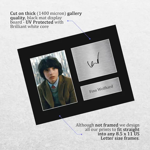 Miniatura 3 de HWC Trading Finn Wolfhard Stranger Things Gifts USL - Imagen impresa con autógrafo firmado para fanáticos del programa de televisión, tamaño carta
