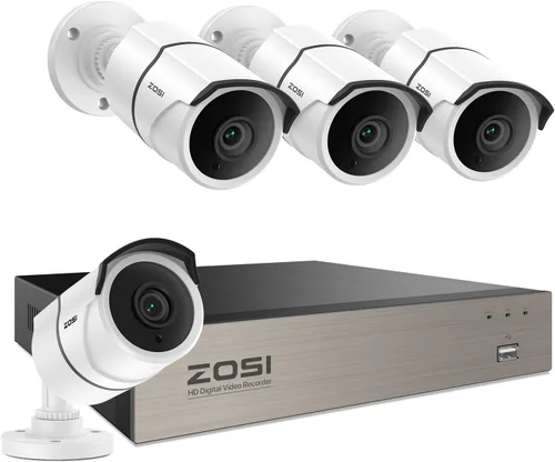 ZOSI Sistema de cámara de seguridad para el hogar de 8 canales 3K Lite con audio unidireccional, H.265+ 8 canales CCTV DVR, detección AI de