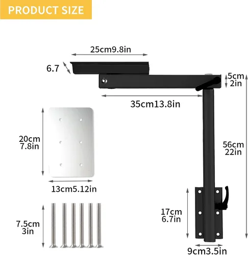 Miniatura 5 de EzeXpreze Pierna de mesa ajustable para RV, rotación de 360 grados en aleación de aluminio, desmontable, Soporte de mesa para RV, altura ajustable