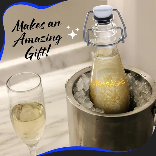 Miniatura 5 de Nevlers Botellas de vidrio con tapa abatible de lágrima de 8.5 onzas con tapas, botella de vidrio abatible con tapón, paquete de 12