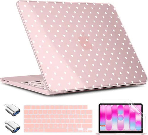 Miniatura 32 de TWOLSKOO Funda para MacBook Neo de 13 pulgadas 2026 A3404 A18 Pro Chip, carcasa rígida de plástico con adaptador tipo C, 2 fundas para cámara web