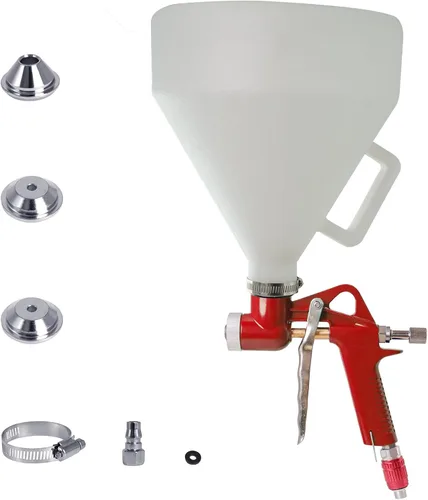 Miniatura 7 de Pulverizador de pintura de pared para paneles de yeso, herramienta de textura de pintura de 1.5 galones, pistola de pulverización de tolva de aire