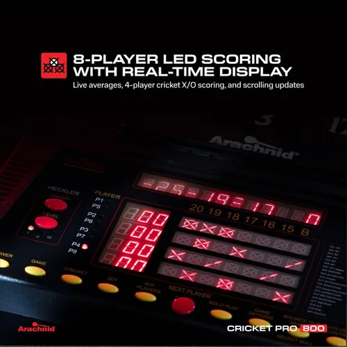 Miniatura 5 de Arachnid Cricket Pro Tournament-Quality Electronic Dartboard up to 40 Games and 315 Variations (Including Popular Cricket Modes)