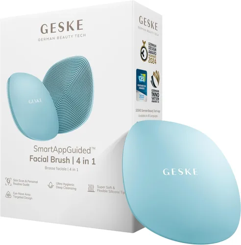 Miniatura 14 de GESKE SmartAppGuided™ Cepillo facial 4 en 1 Cepillo de limpieza facial profesional Cepillo facial de silicona para limpieza de la piel Rosado