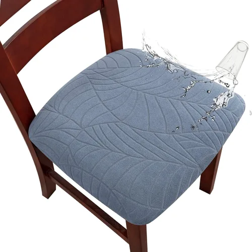 Miniatura 14 de Genina Fundas de asiento impermeables para sillas de comedor, fundas de asiento elásticas para sillas de comedor, extraíbles y lavables, fundas