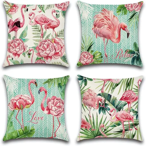 Miniatura 14 de Artscope Juego de 4 fundas de almohada impermeables de 12 x 20 pulgadas, con patrón de hortensias y loto, perfectas para exteriores, patio, jardín