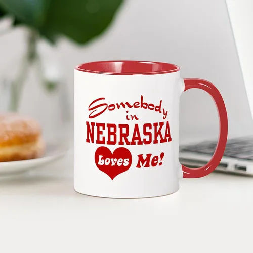 Miniatura 29 de CafePress I Love Nebraska Taza de café de cerámica de 11 oz (11.0 fl oz)