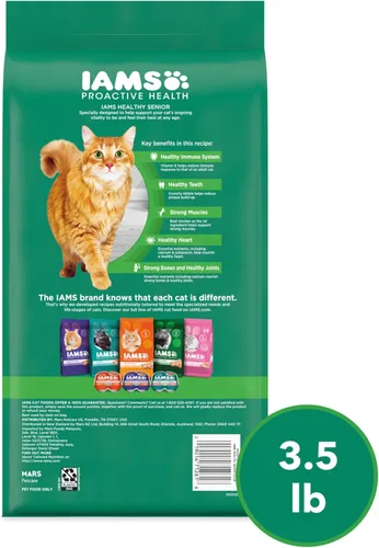 Miniatura 8 de Comida seca para gatos senior saludable IAMS Proactive Health con pollo, bolsa de 3.5 lb