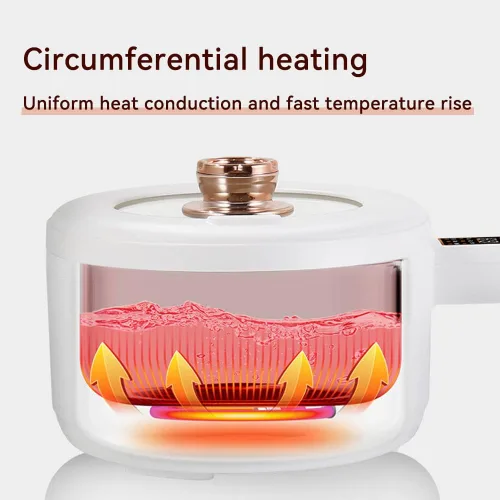 Miniatura 4 de Drizzle Olla Caliente Eléctrica con Vaporizador 1.8L Multifuncional Antiadherente para Oficina y Dormitorio Cocina Portátil Olla de Ramen