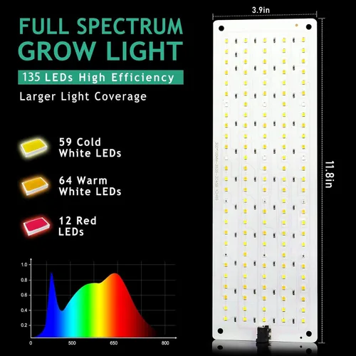 Miniatura 2 de LBW Luz LED de crecimiento, luz de crecimiento de espectro completo con 4 niveles regulables y temporizador de encendido/apagado automático, lámpara