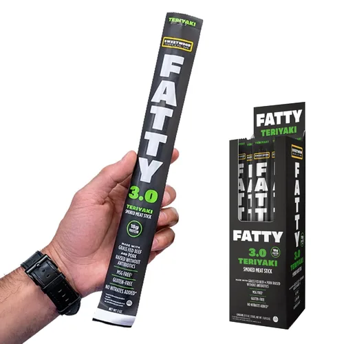 Miniatura 9 de FATTY - Palitos de carne de vacuno, paquete de 20 unidades, carne de res extra grande alimentada con hierba y cerdo sin antibióticos, 3 onzas, sin