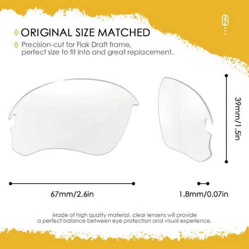 Miniatura 26 de ANSI Z87.1 Replacement Lenses For Oakley Flak Draft OO9364 Sunglass